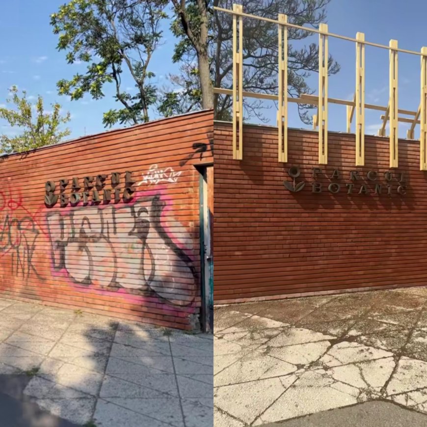 Fațada de la Parcul Botanic e din nou curată și îngrijită