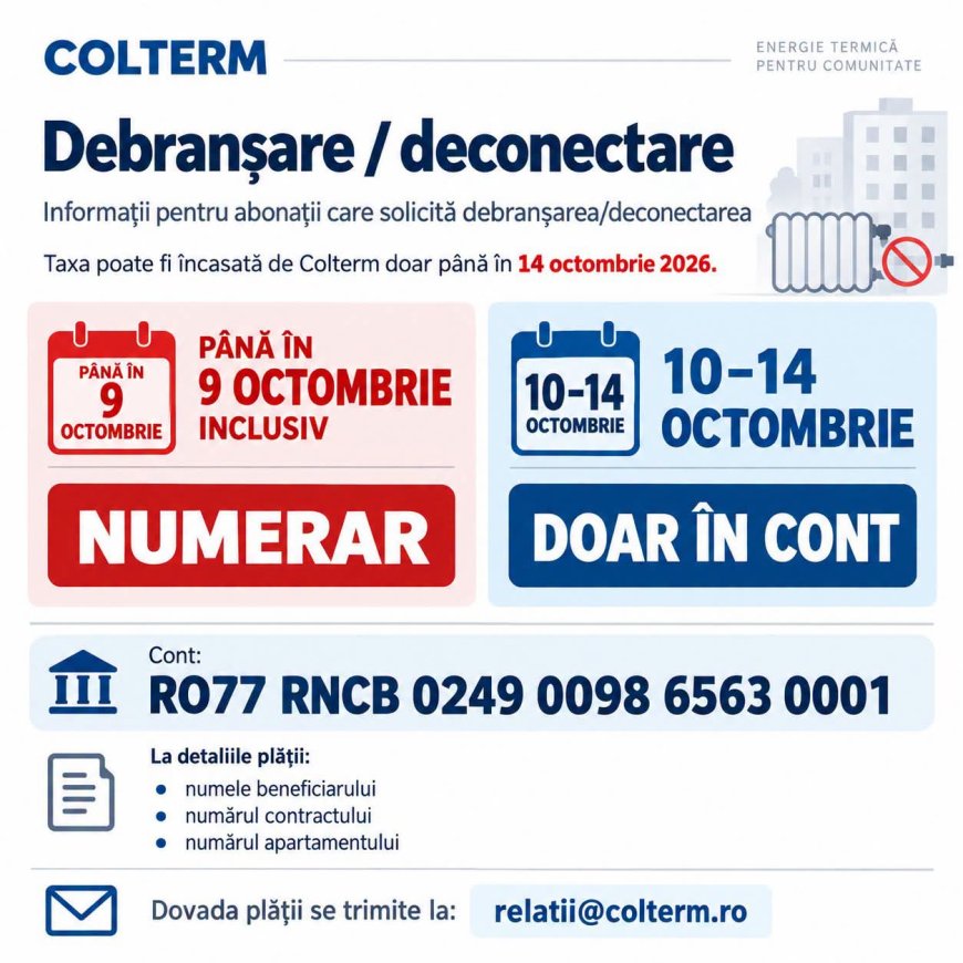 Cum se face debranșarea/deconectarea de la Colterm?